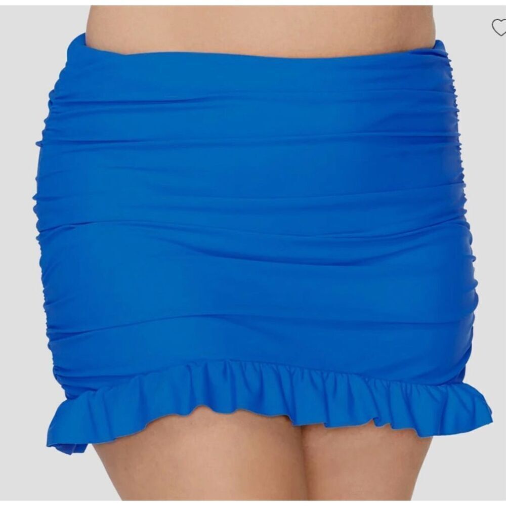 🌸 Raisins Royal Blue Echo Curve Swim Skirt Size 18 NWOT